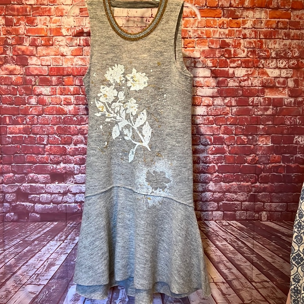Anthropologie Beautiful NWT Gray Felt Dress! Perfect for the Holidays!
